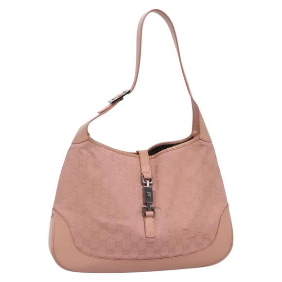 GUCCI GG Canvas Jackie Shoulder Bag Pink Silver 001 3346 001 3346 - Picture 1 of 16